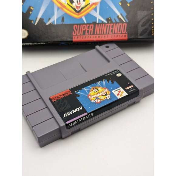 Animaniacs (SNES Super Nintendo, 1991 ) w/ Box & Cart ~ Tested & Works VTG - Picture 11 of 12